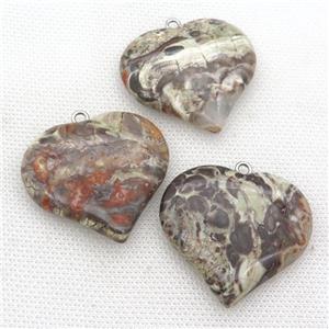 Ocean Jasper heart pendant, approx 35-40mm