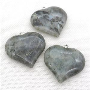 Labradorite heart pendant, approx 35-40mm