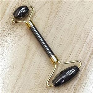 black Roller GuaSha Massage Tools, gold plated, approx 18-40mm, 150mm length