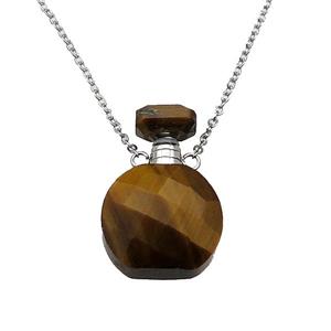 Tiger eye stone perfume bottle Necklace, approx 15-20mm