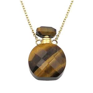 Tiger eye stone perfume bottle Necklace, approx 15-20mm
