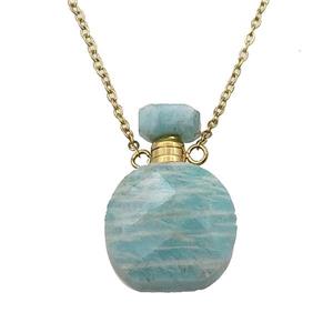 green Amazonite perfume bottle Necklace, approx 15-20mm