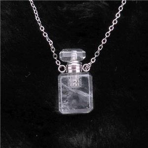 Clear Quartz perfume bottle Necklace, approx 10-20mm