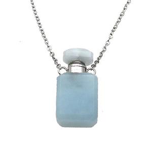 blue Aquamarine perfume bottle Necklace, approx 10-20mm