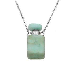 green Chrysoprase perfume bottle Necklace, approx 10-20mm