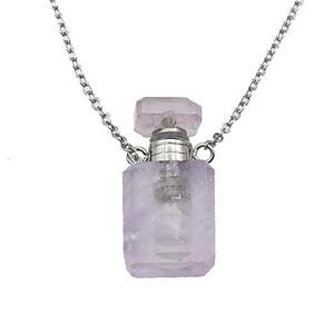 Amethyst perfume bottle Necklace, approx 10-20mm