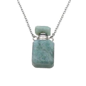 green Amazonite perfume bottle Necklace, approx 10-20mm