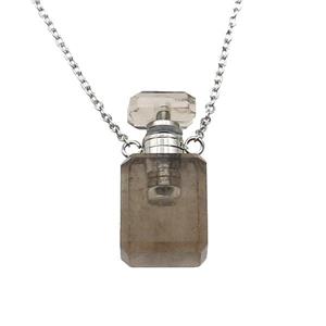 Smoky Quartz perfume bottle Necklace, approx 10-20mm