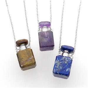 mixed Gemstone perfume bottle Necklace, approx 10-20mm