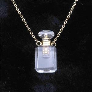 Clear Quartz perfume bottle Necklace, approx 10-20mm