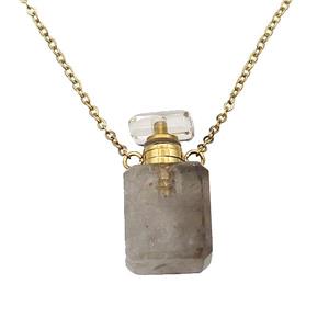 Smoky Quartz perfume bottle Necklace, approx 10-20mm
