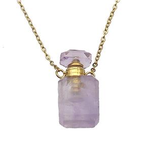 Amethyst perfume bottle Necklace, approx 10-20mm