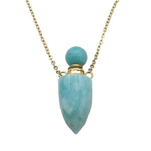 green Amazonite perfume bottle Necklace, approx 9-28mm