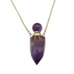 purple Amethyst perfume bottle Necklace, approx 9-28mm