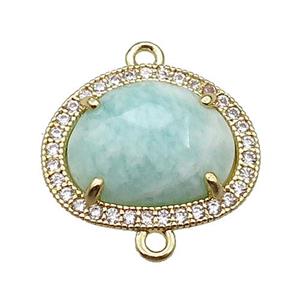 Amazonite teardrop connector gold plated, approx 14-17mm