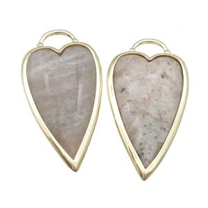 Grey MoonStone Arrowhead Pendant Gold Plated, approx 18-35mm