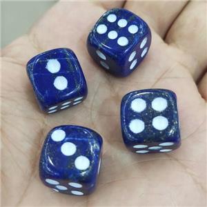 Blue Lapis Cube Dice, approx 15mm