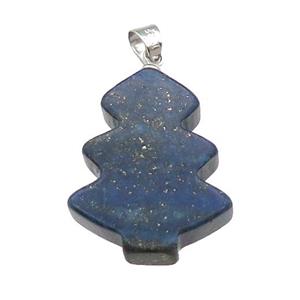 Blue Lapis Christmas Tree Pendant, approx 19-24mm