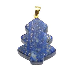 Blue Lapis Lazuli Christmas Tree Pendant, approx 19-24mm