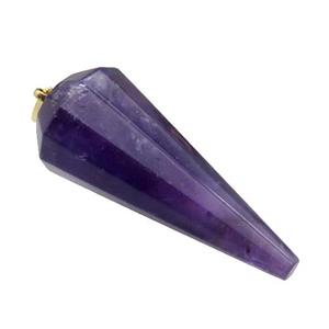 Purple Amethyst Pendulum Pendant, approx 16-40mm