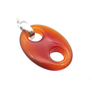Red Carnelian Agate Pignose Pendant, approx 18-25mm