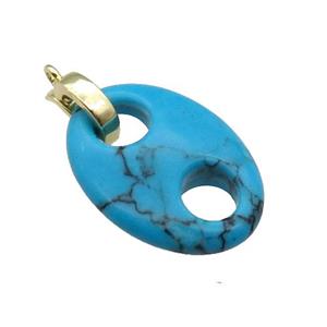 Blue Turquoise Pignose Pendant, approx 18-25mm