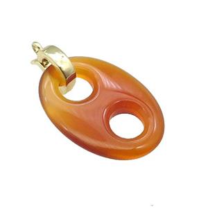 Red Carnelian Agate Pignose Pendant, approx 18-25mm