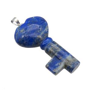 Blue Lapis Key Pendant, approx 22-40mm