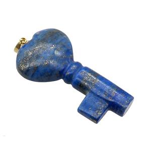 Blue Lapis Lazuli Key Pendant, approx 22-40mm