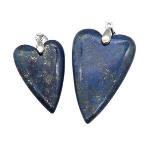 Blue Lapis Lazuli Heart Pendant, approx 20-30mm