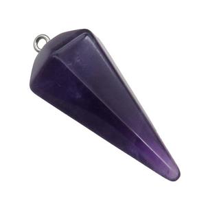 Purple Amethyst Pendulum Pendant, approx 20-40mm