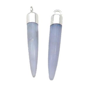 Blue Lace Agate Bullet Pendant Silver Plated, approx 5-30mm