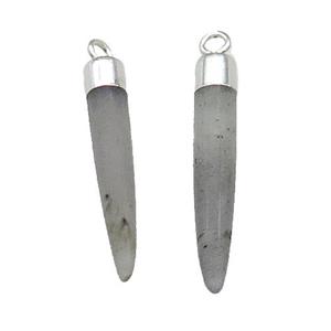 Labradorite Bullet Pendant Silver Plated, approx 5-30mm