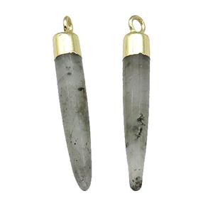 Labradorite Bullet Pendant Gold Plated, approx 5-30mm