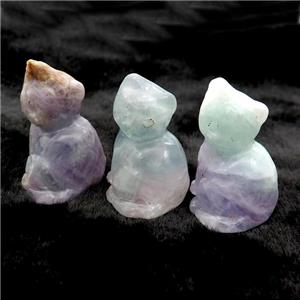 Natural Multicolor Fluorite Cat No Hole, approx 22-30mm