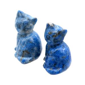 Blue Lapis Cat No Hole, approx 22-30mm