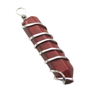 Red Jasper Bullet Pendant Wire Wrapped, approx 11-45mm