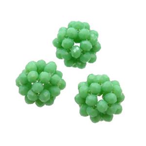 Green Crystal Glass Ball Cluster Beads, approx 4mm, 16mm dia