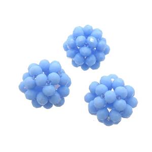 Blue Crystal Glass Ball Cluster Beads, approx 4mm, 16mm dia