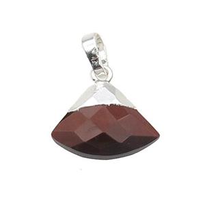 Red Tiger Eye Fan Pendant Silver Plated, approx 11-16mm