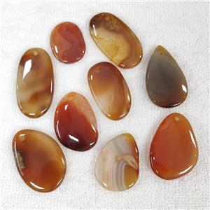 Natural Red Carnelian Agate Pendant Mix Shape, approx 20-45mm