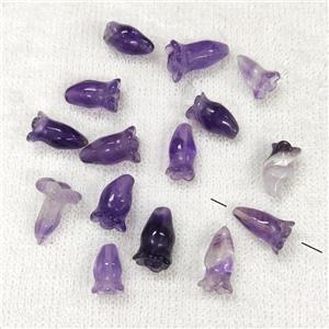 Amethyst Flower Beads Carved Purple, approx 6-16mm