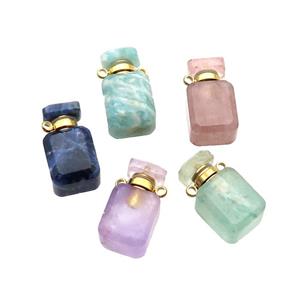 Natural Gemstone Perfume Bottle Pendant Mixed, approx 10-18mm