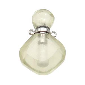 Natural Lemon Quartz Perfume Bottle Pendant, approx 17-26mm