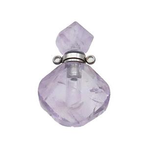Natural Amethyst Perfume Bottle Pendant Purple, approx 17-26mm
