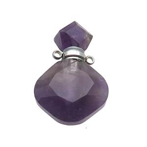 Natural Purple Amethyst Perfume Bottle Pendant, approx 17-26mm