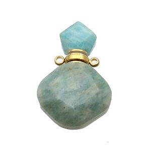 Natural Green Amazonite Perfume Bottle Pendant, approx 17-26mm