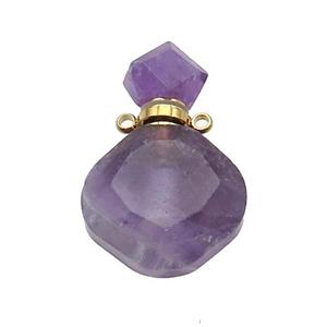 Naural Purple Amethyst Perfume Bottle Pendant, approx 17-26mm