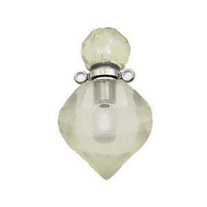 Natural Lemon Quartz Perfume Bottle Pendant, approx 18-30mm