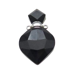 Natural Black Onyx Agate Perfume Bottle Pendant, approx 18-30mm